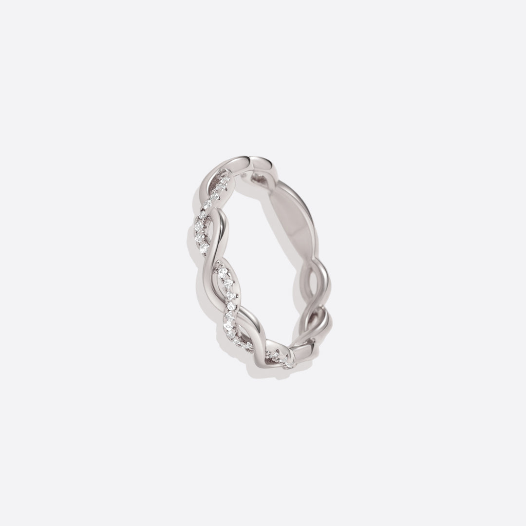 Dainty Pave Twist Stacking Ring