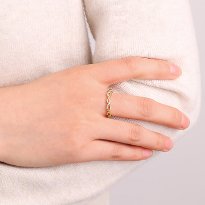 Dainty Pave Twist Stacking Ring