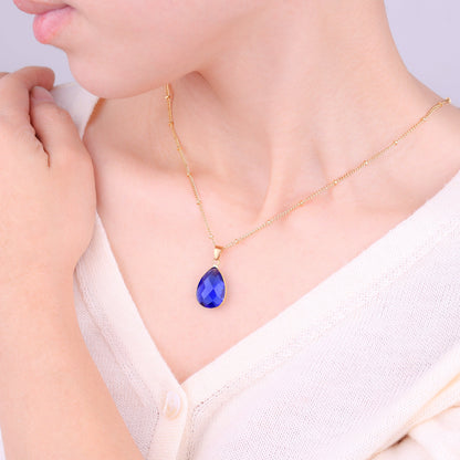 Birthstone Drop Pendant Necklace