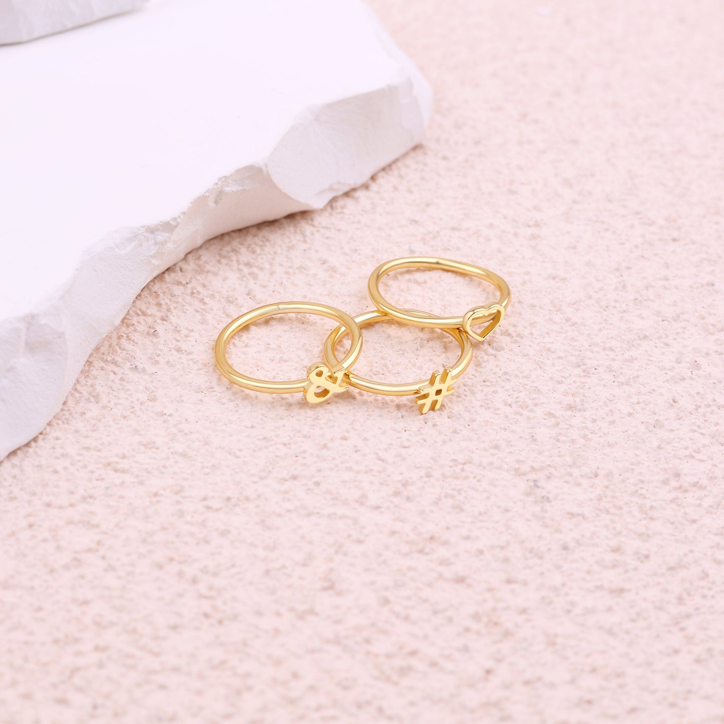 Dainty Stacking Symbol Ring