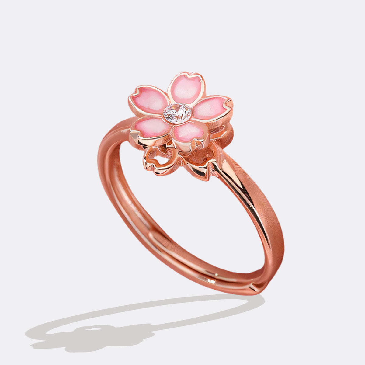 Adjustable Cherry Blossom Spinning Fidget Ring