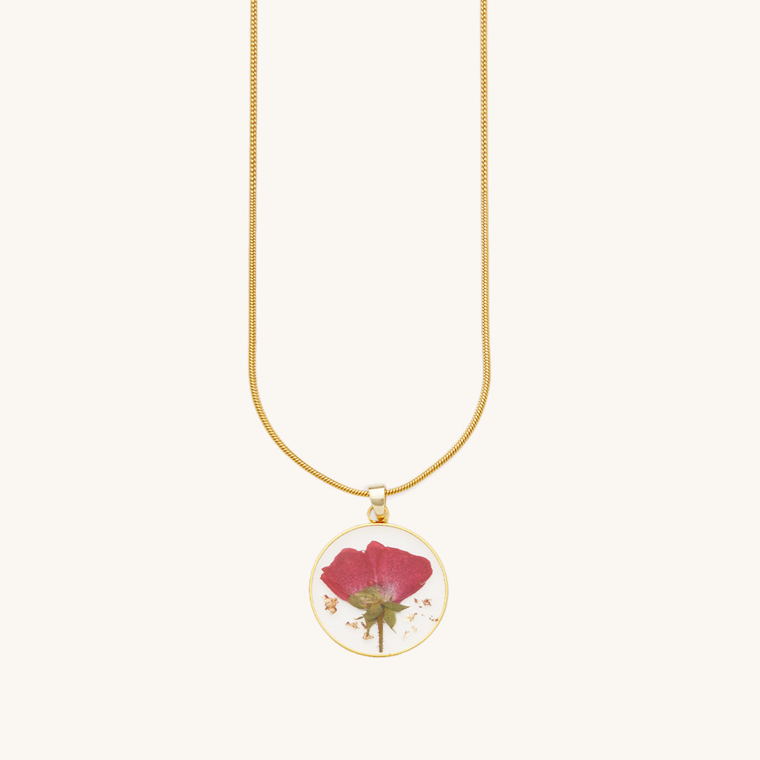 Pressed Birth Flower Necklace