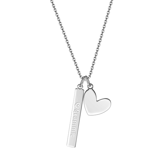 Bar Pendant Necklace With Heart