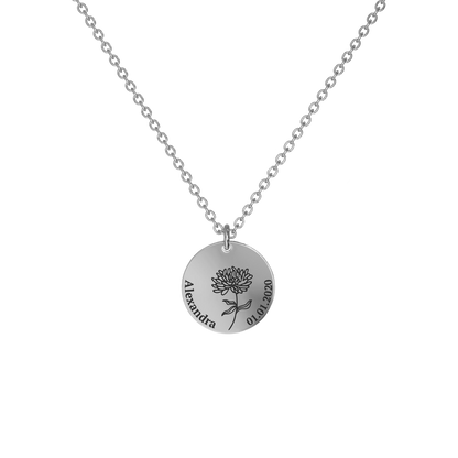 Birth Flower Pendant Necklace