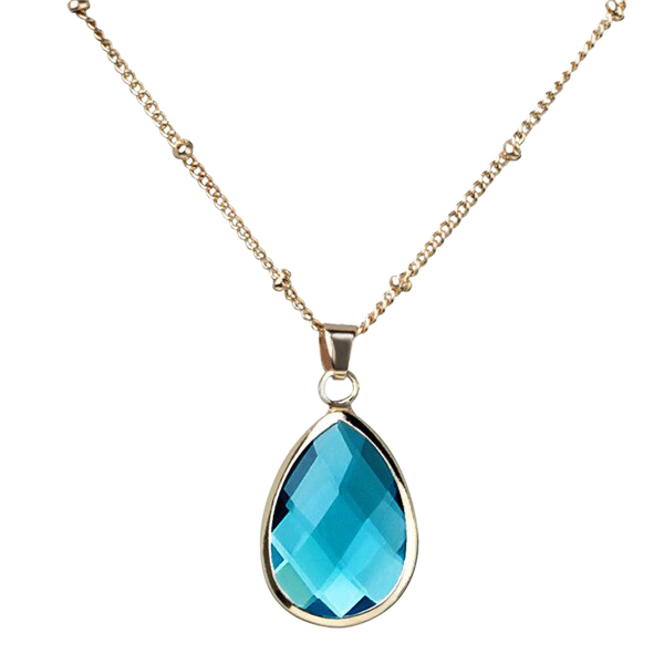 Birthstone Drop Pendant Necklace