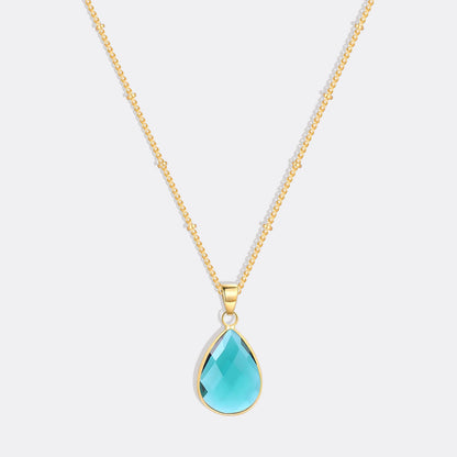 Birthstone Drop Pendant Necklace