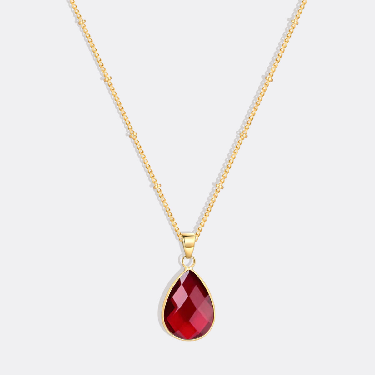 Birthstone Drop Pendant Necklace