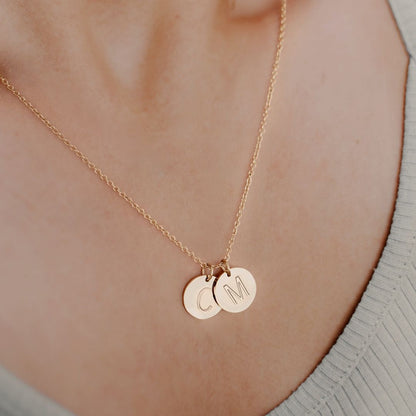 Dainty Initial Disc Necklace