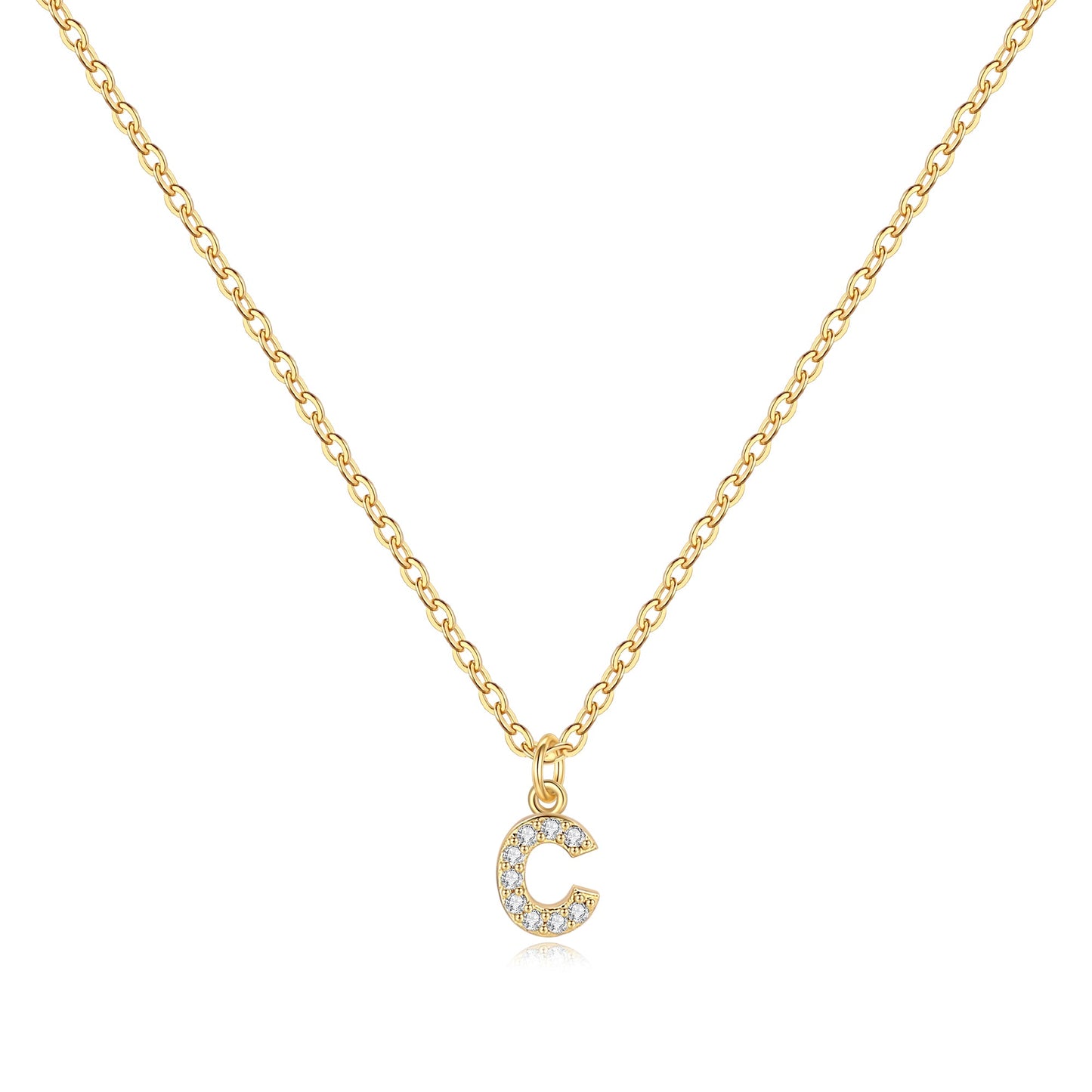 Pavé Uppercase Initial Necklace