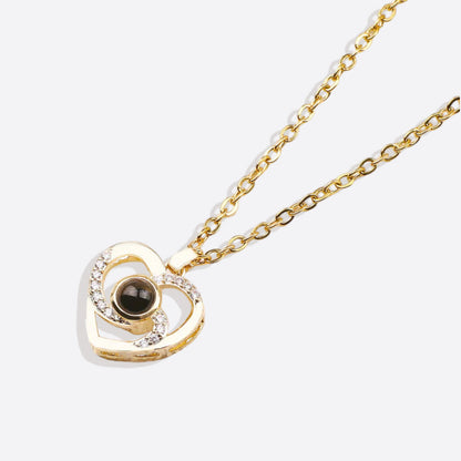 Center of My Heart Pave Photo Necklace