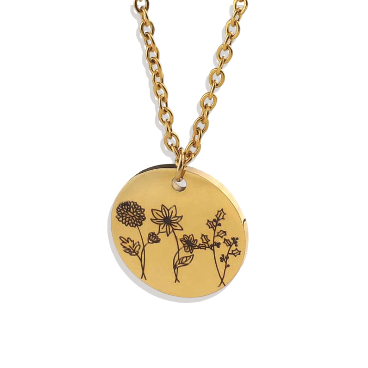 Combined Birth Month Flower Bouquet Necklace