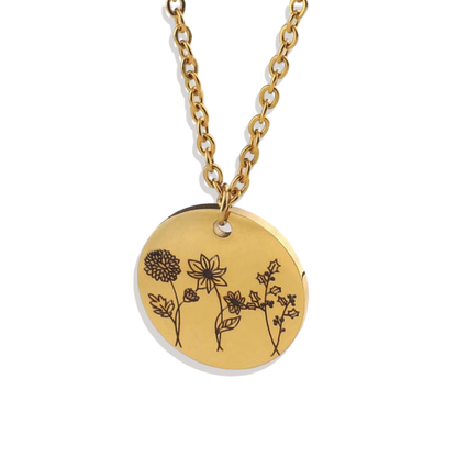 Combined Birth Month Flower Bouquet Necklace