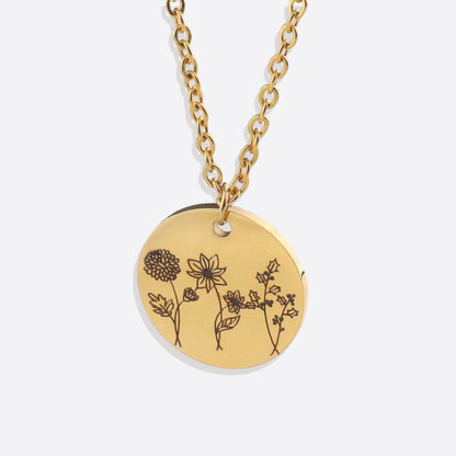 Combined Birth Month Flower Bouquet Necklace