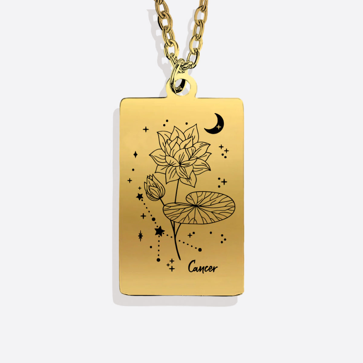 Cosmic Birth Flower Card Pendant Necklace