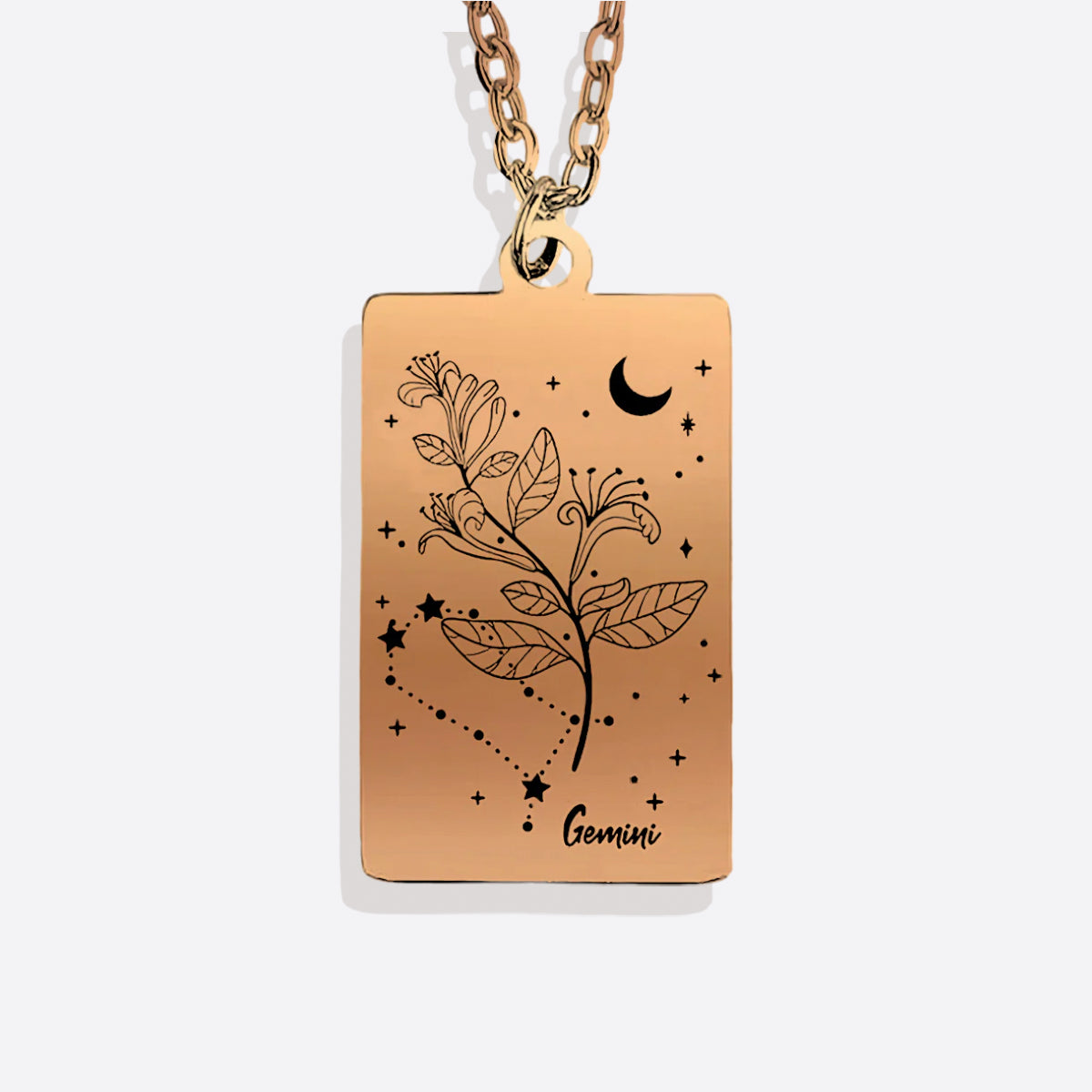 Cosmic Birth Flower Card Pendant Necklace