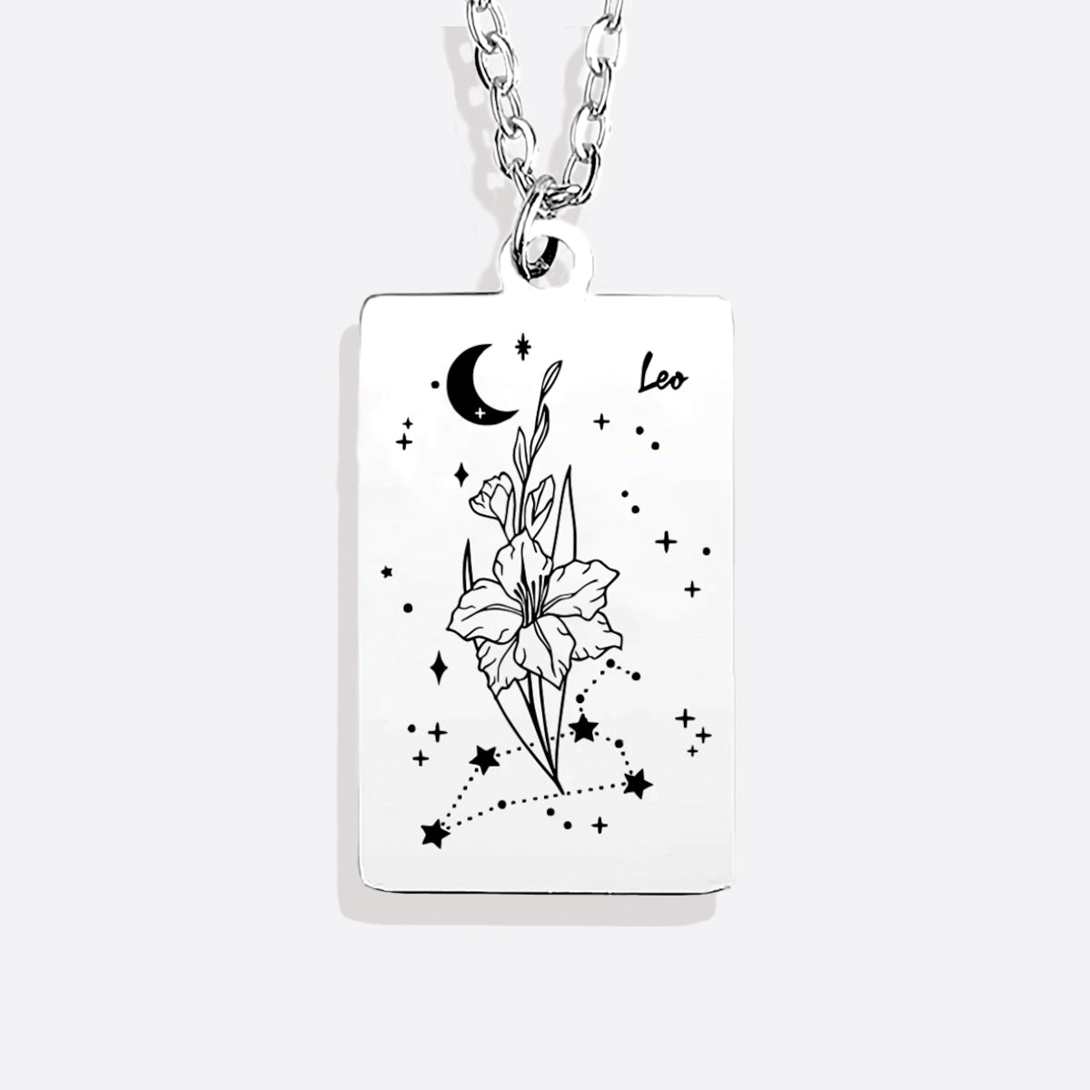 Cosmic Birth Flower Card Pendant Necklace