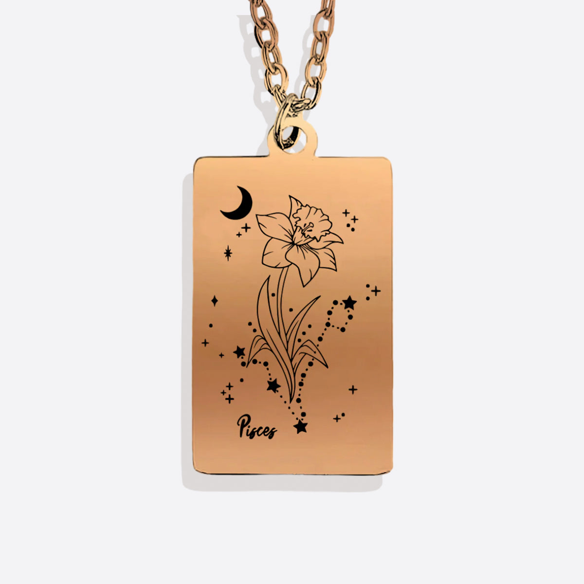 Cosmic Birth Flower Card Pendant Necklace