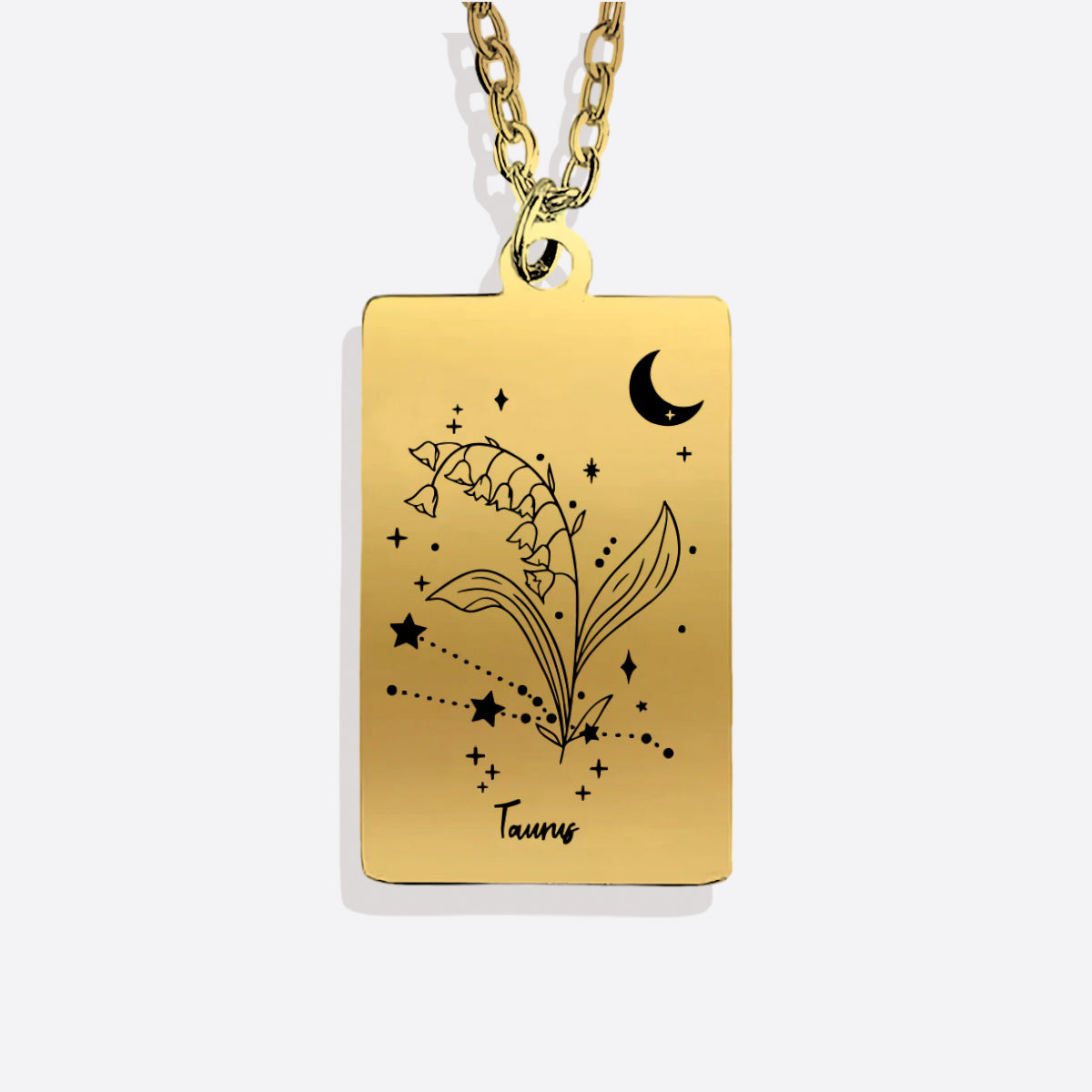 Cosmic Birth Flower Card Pendant Necklace