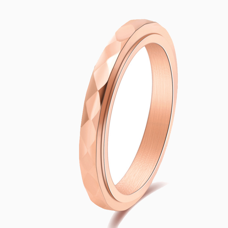 Dainty Hammered Band Spinning Fidget Ring