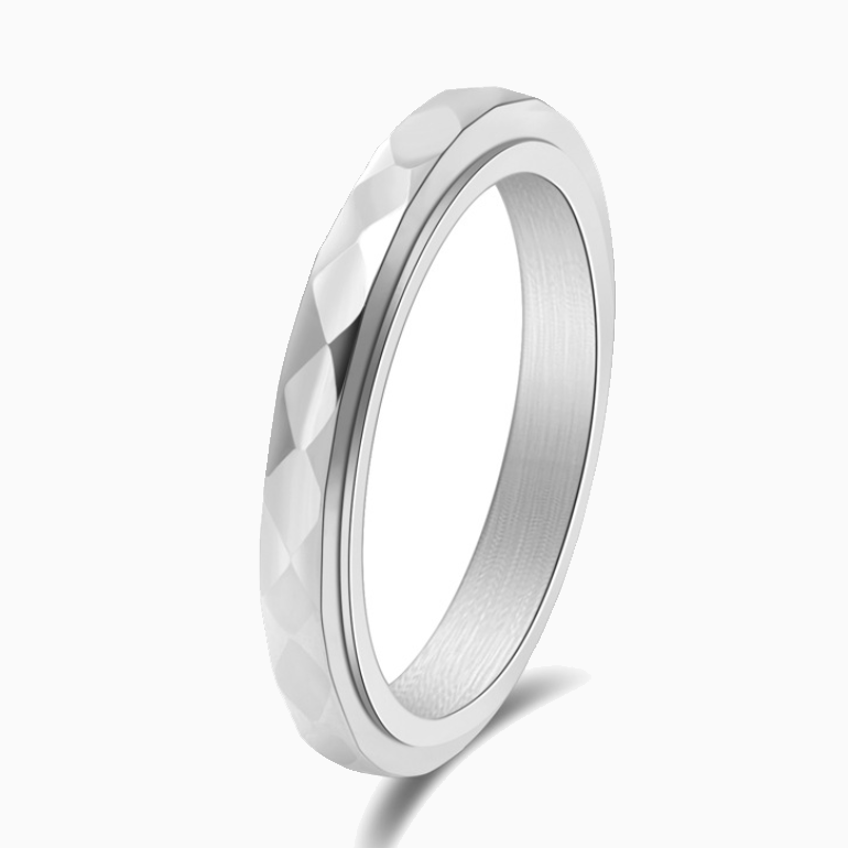 Dainty Hammered Band Spinning Fidget Ring