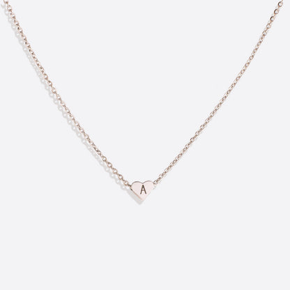 Dainty Heart Initial Necklace