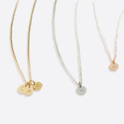 Dainty Initial Disc Necklace