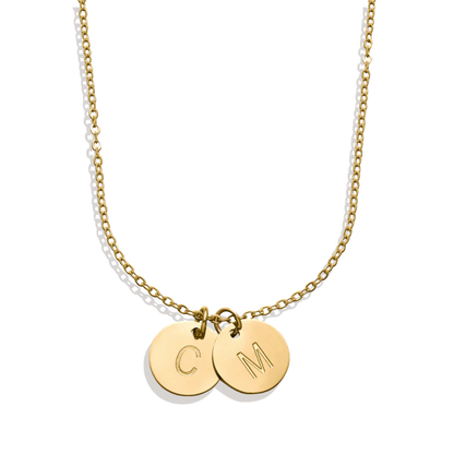 Dainty Initial Disc Necklace