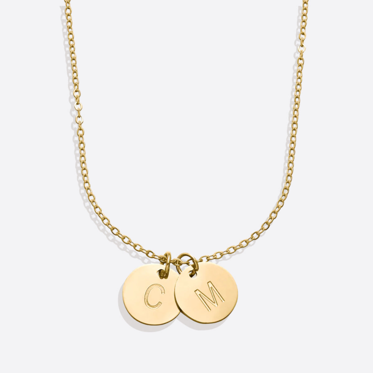 Dainty Initial Disc Necklace