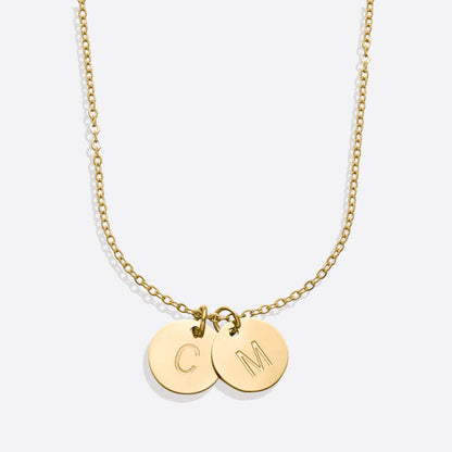 Dainty Initial Disc Necklace