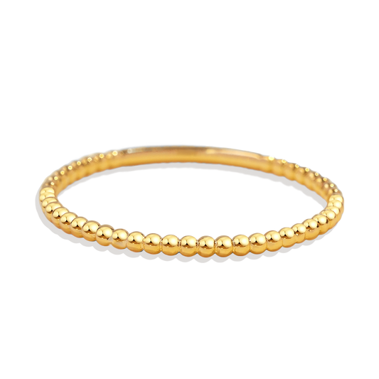 Gold Vermeil Dainty Stacking Beaded Ring