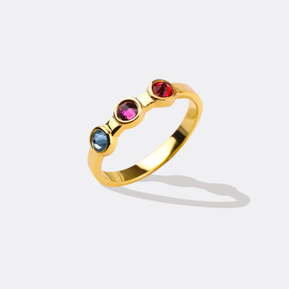 Dainty 3 Birthstone Ring