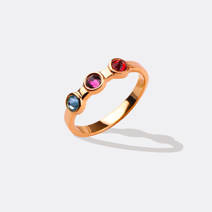 Dainty 3 Birthstone Ring