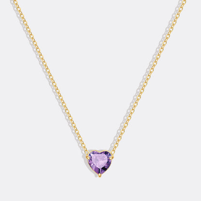 Dainty Birthstone Heart Necklace