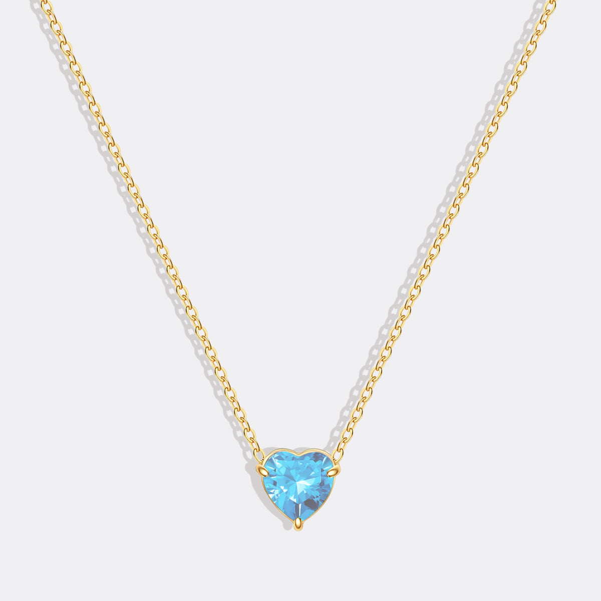 Dainty Birthstone Heart Necklace