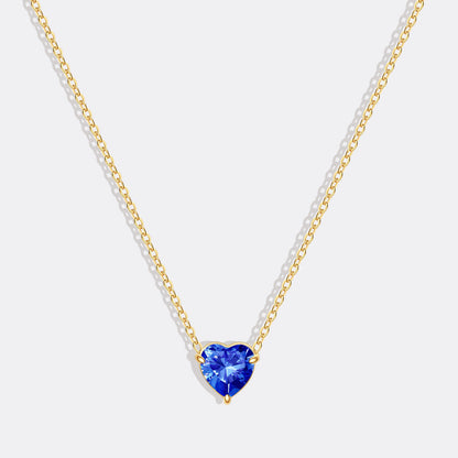 Dainty Birthstone Heart Necklace