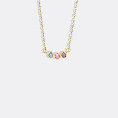 Dainty Family Birthstones Necklace