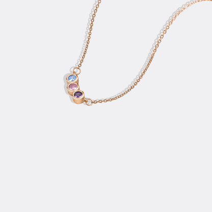 Dainty Family Birthstones Necklace