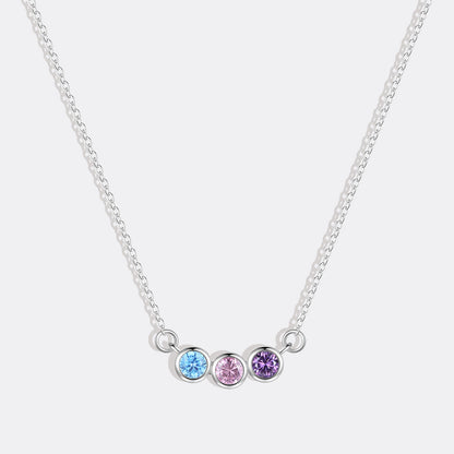 Dainty Family Birthstones Necklace