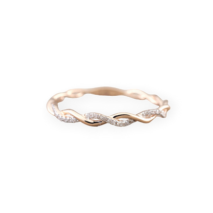 Dainty Pave Twist Stacking Ring