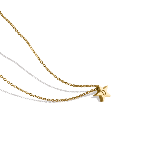 Dainty Star Initial Necklace