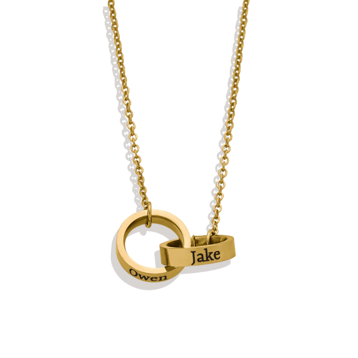 Double Name Ring Necklace