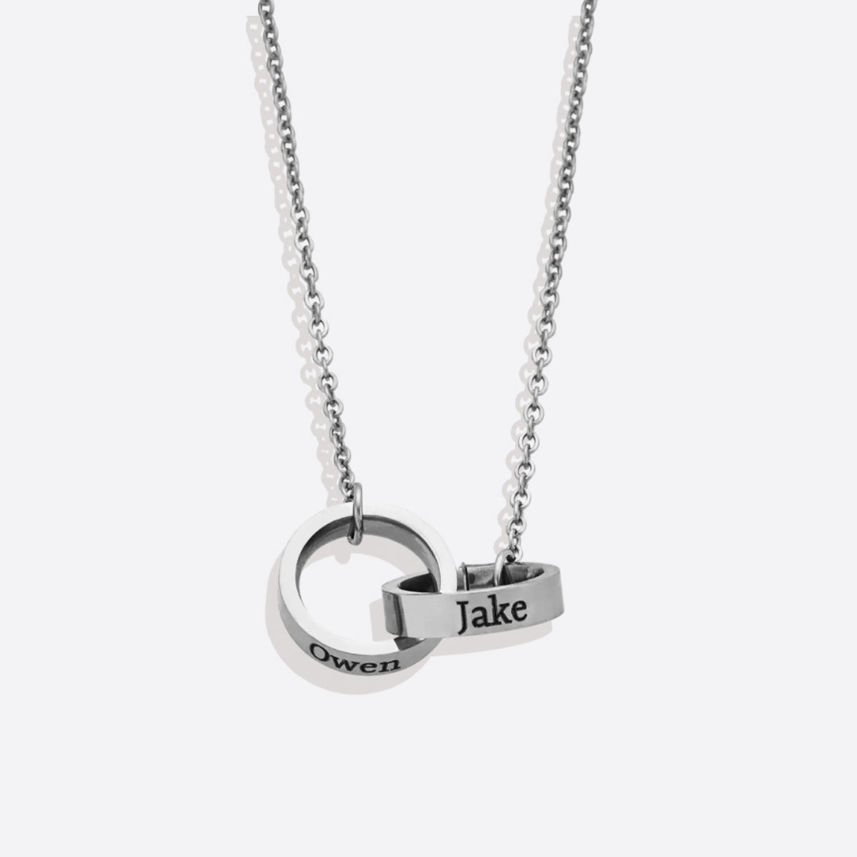 Double Name Ring Necklace