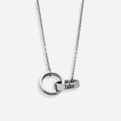 Double Name Ring Necklace