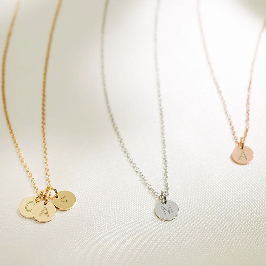 Dainty Initial Disc Necklace