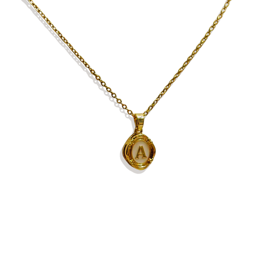 Enamel Initial Pendant Necklace