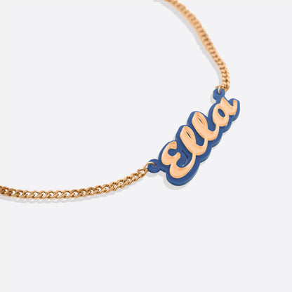 Enamel Script Name Necklace