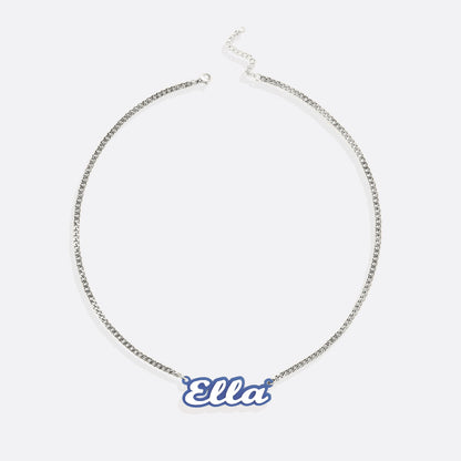 Enamel Script Name Necklace