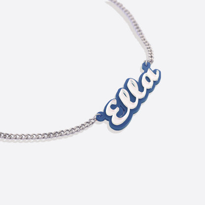 Enamel Script Name Necklace