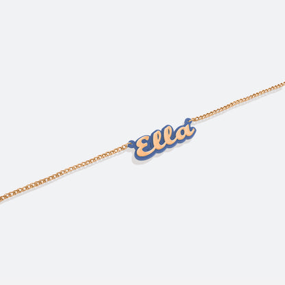 Enamel Script Name Necklace