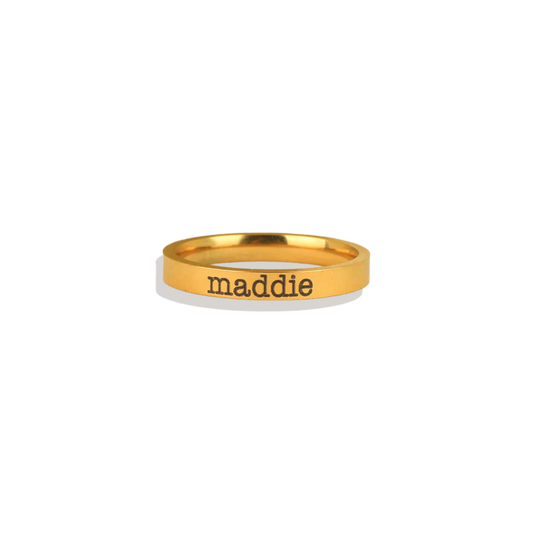 Engraved Stackable Name Ring | 3mm Band